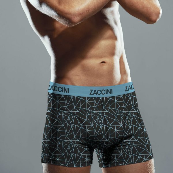 Zaccini 2-pack Perfect Fit Allover Triangles Motieven Boxershorts – Zwart