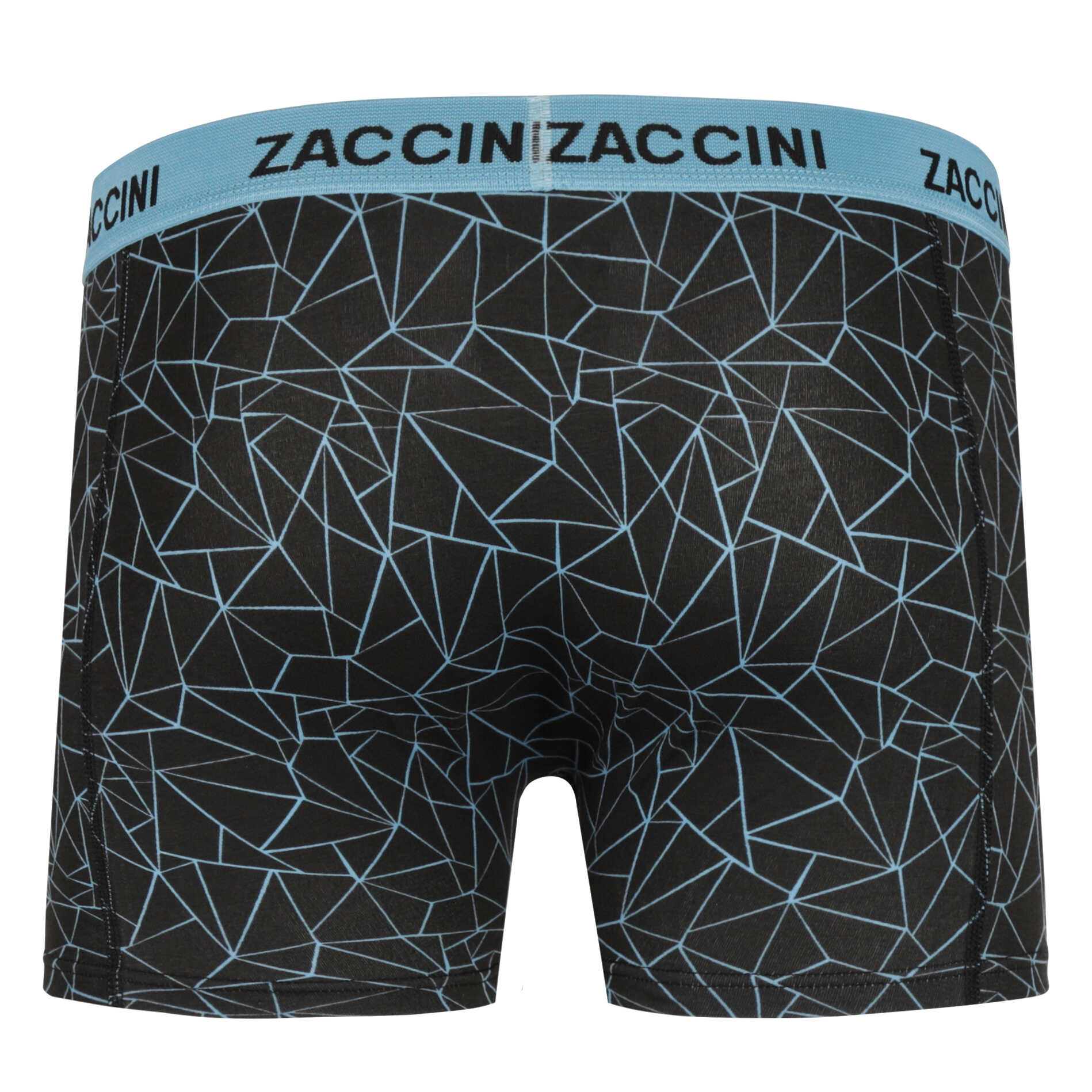 Zaccini 2-pack Perfect Fit Allover Triangles Motieven Boxershorts – Zwart