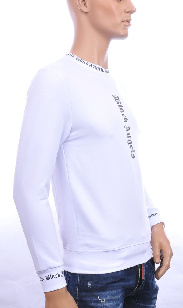 BY BUGOTTI trendy ronde hals Black Angels heren sweatshirt Wit