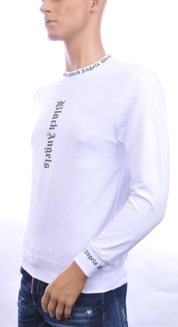 BY BUGOTTI trendy ronde hals Black Angels heren sweatshirt Wit
