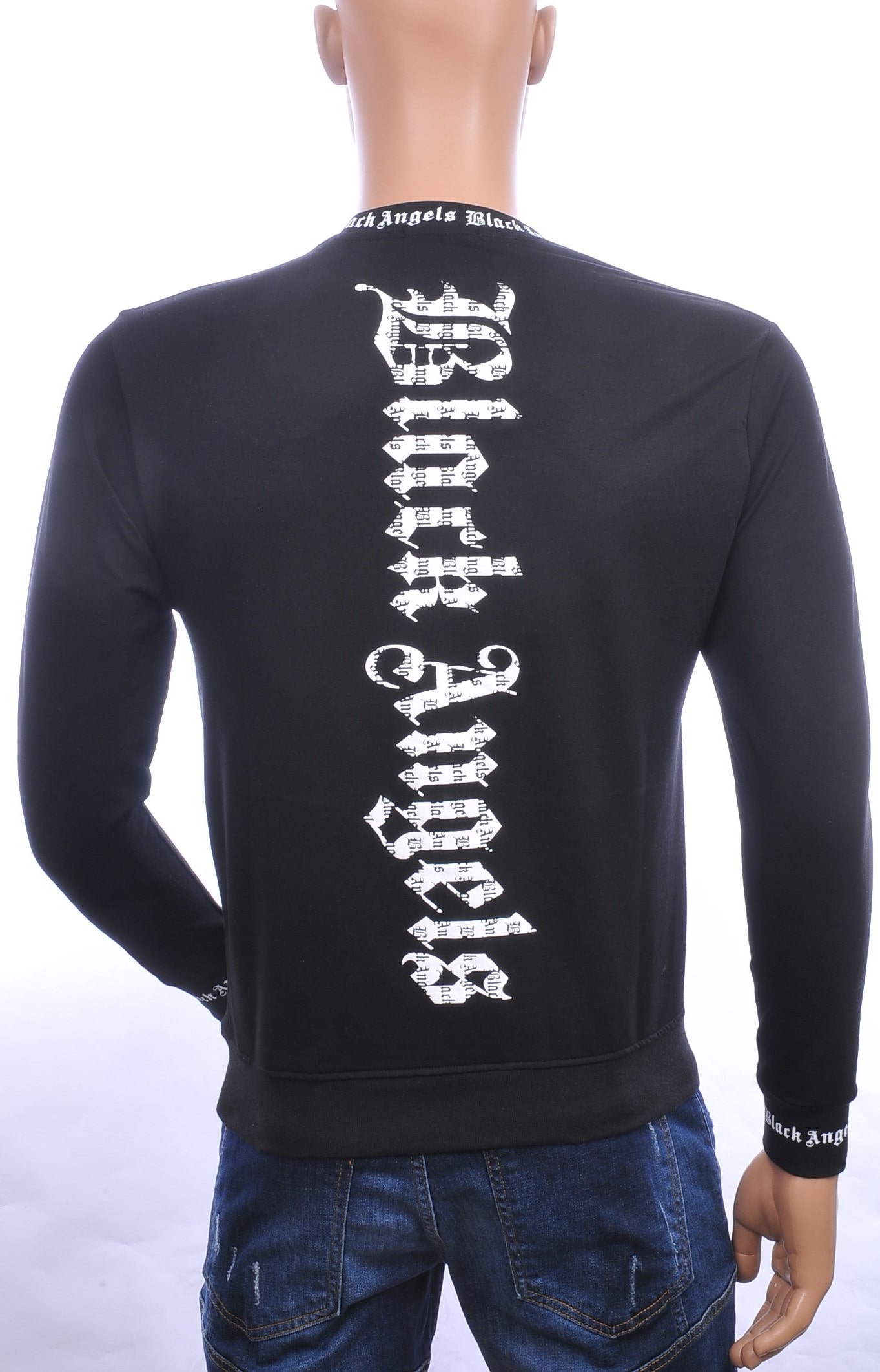 BY BUGOTTI trendy ronde hals Black Angels heren sweatshirt Zwart