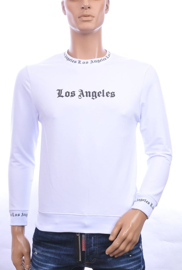 BY BUGOTTI trendy ronde hals Los Angeles heren sweatshirt Wit