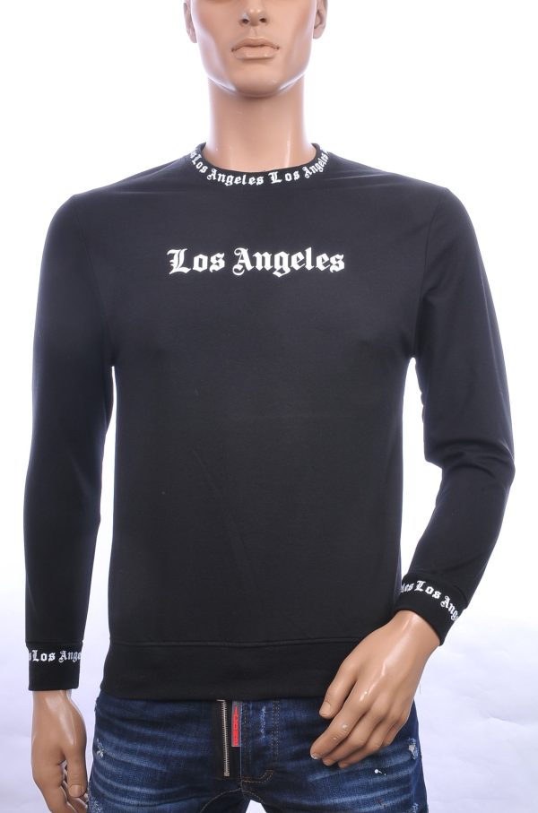 BY BUGOTTI trendy ronde hals Los Angeles heren sweatshirt Zwart