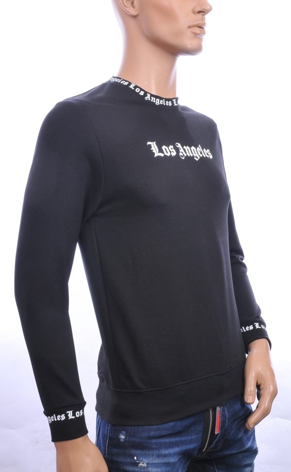 BY BUGOTTI trendy ronde hals Los Angeles heren sweatshirt Zwart