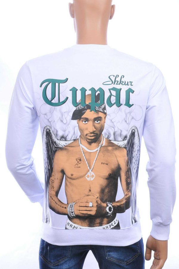 BRAAZI trendy TUPAC ronde hals heren sweatshirt Wit