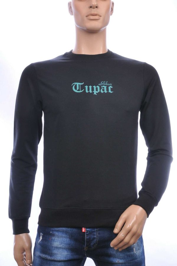 BRAAZI trendy TUPAC ronde hals heren sweatshirt Zwart