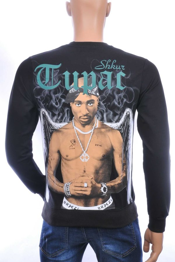 BRAAZI trendy TUPAC ronde hals heren sweatshirt Zwart