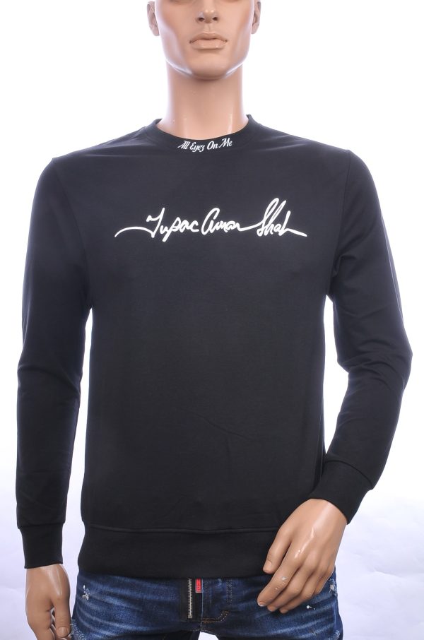 BY BUGOTTI trendy ronde hals TUPAC heren sweatshirt Zwart 