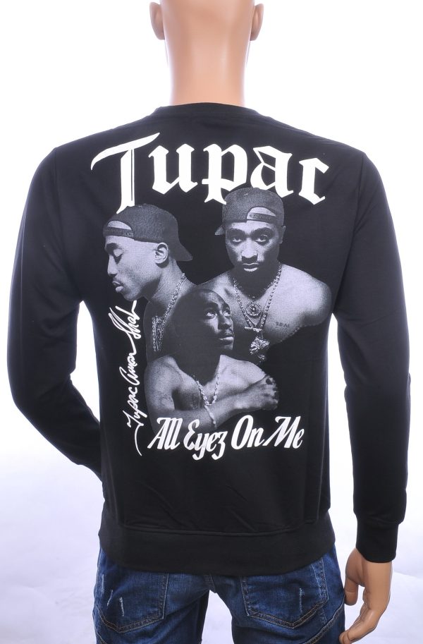 BY BUGOTTI trendy ronde hals TUPAC heren sweatshirt Zwart 