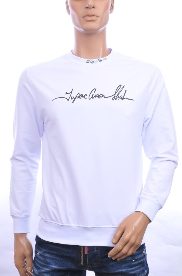 BY BUGOTTI trendy ronde hals TUPAC heren sweatshirt Wit