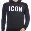 CONTOUR Trendy ICON2 Allover Dessin Sweatshirt Met Capuchon - Zwart