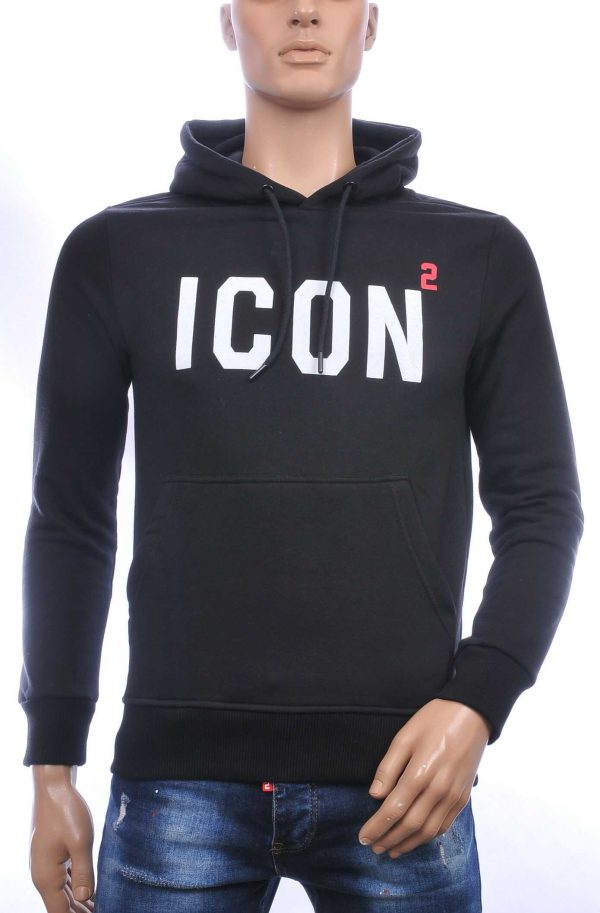 CONTOUR trendy ICON2 heren sweatshirt met capuchon Zwart