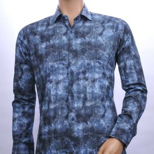 Carte Davis slim fit allover bloemen dessin heren overhemd Navy