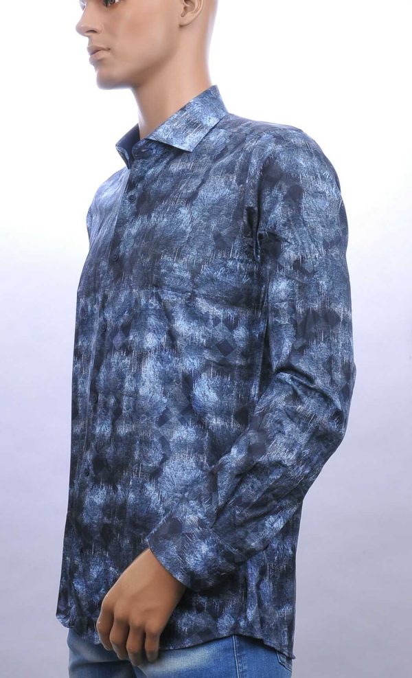 Carte Davis slim fit allover bloemen dessin heren overhemd Navy