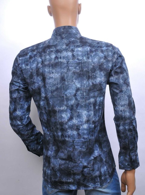 Carte Davis slim fit allover bloemen dessin heren overhemd Navy