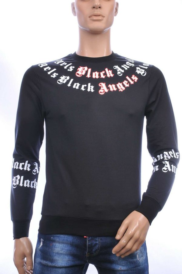 FCT COMPANY trendy ronde hals Black Angels heren sweatshirt Zwart