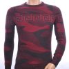 NEW DREAM trendy allover camouflage motieven ronde hals dunne heren trui Bordeaux