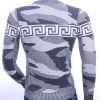 NEW DREAM trendy allover camouflage motieven ronde hals dunne heren trui Navy