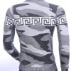 NEW DREAM trendy allover camouflage motieven ronde hals dunne heren trui Zwart