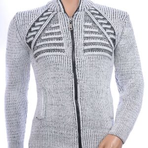 CI-BORG trendy grof gebreide heren vest Grijs