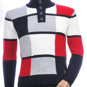 CI-BORG trendy grof gebreide heren wintertrui Rood