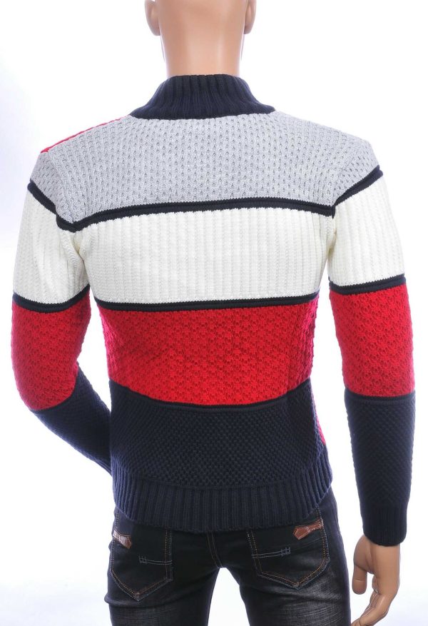 CI-BORG trendy grof gebreide heren wintertrui Rood