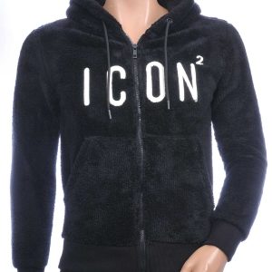 CONTOUR trendy ICON2 teddyfleece heren vest met capuchon Zwart