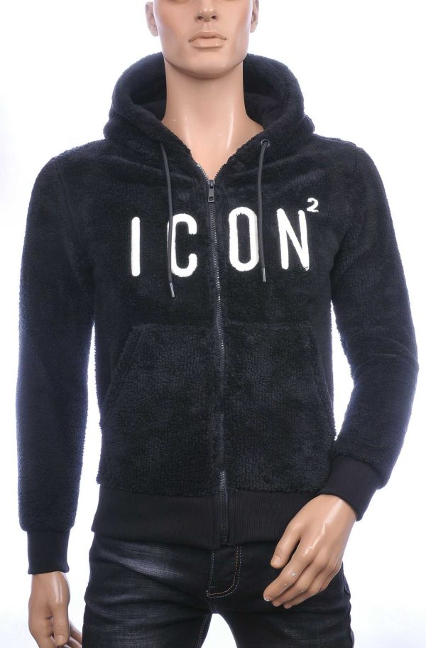 CONTOUR trendy ICON2 teddyfleece heren vest met capuchon Zwart