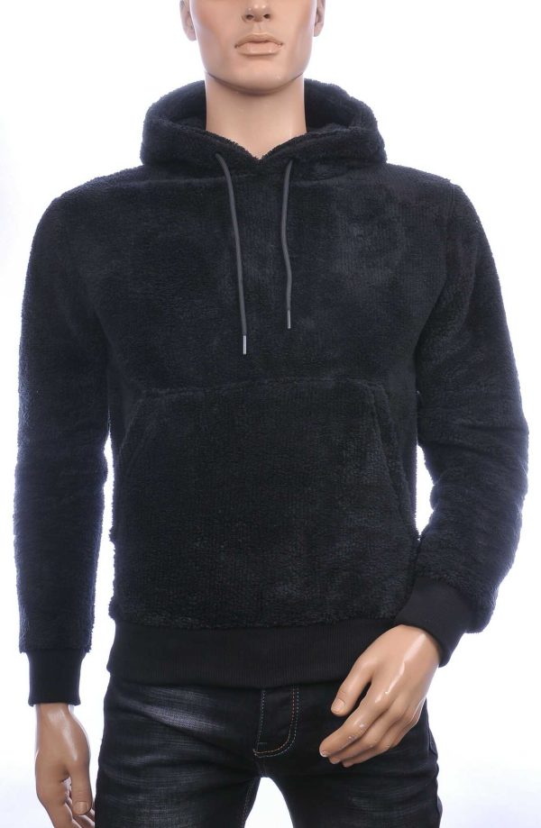 CONTOUR trendy LOS ANGELES teddy fleece heren hoodie Zwart