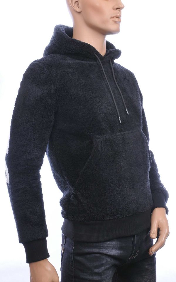 CONTOUR trendy LOS ANGELES teddy fleece heren hoodie Zwart