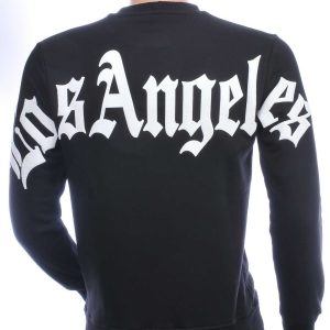 CONTOUR trendy ronde hals Los Angeles heren sweatshirt Zwart