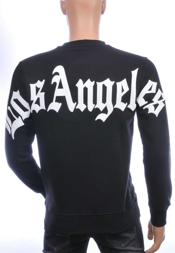 CONTOUR trendy ronde hals Los Angeles heren sweatshirt Zwart