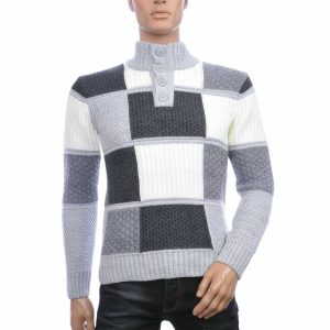 heren wintertrui grof gebreid, ci-borg trui heren, wintertrui met knoopsluiting, gebreide heren trui wol, warme heren trui winter, colorblock heren trui, patchwork knit heren, dikke wintertrui mannen, trendy heren knitwear, heren trui hoge kraag, CHARRA Nijmegen kleding, herenkleding streetstyle, online wintertrui kopen, wintertrui kopen in Nijmegen, Goedkoop heren wintertrui kopen, Heren wintertrui, regular Fit wintertrui, heren Kleding in Nijmegen, CHARRA, ZARA, COEF, CHASIN, WAM DENIM