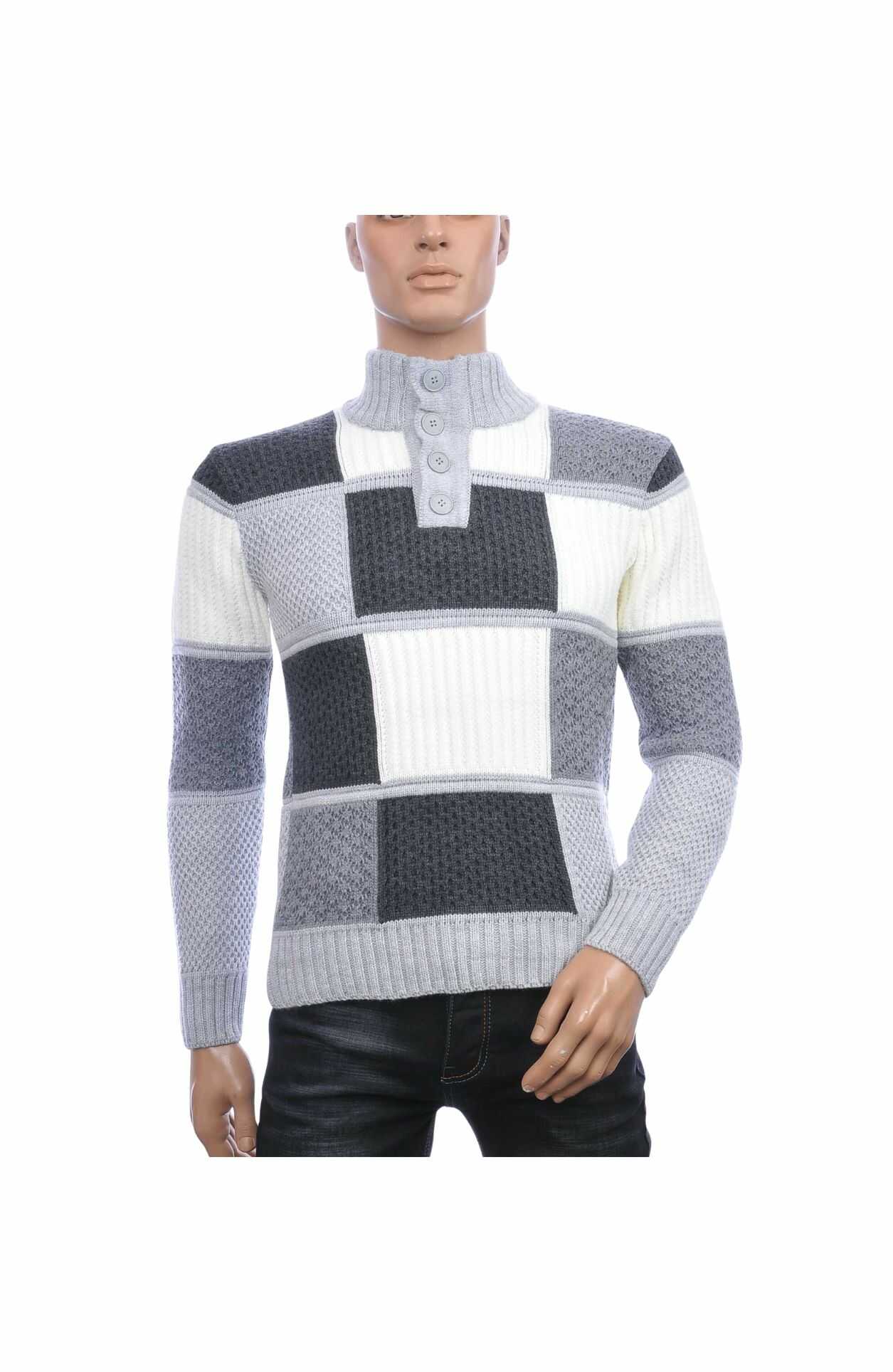 heren wintertrui grof gebreid, ci-borg trui heren, wintertrui met knoopsluiting, gebreide heren trui wol, warme heren trui winter, colorblock heren trui, patchwork knit heren, dikke wintertrui mannen, trendy heren knitwear, heren trui hoge kraag, CHARRA Nijmegen kleding, herenkleding streetstyle, online wintertrui kopen, wintertrui kopen in Nijmegen, Goedkoop heren wintertrui kopen, Heren wintertrui, regular Fit wintertrui, heren Kleding in Nijmegen, CHARRA, ZARA, COEF, CHASIN, WAM DENIM