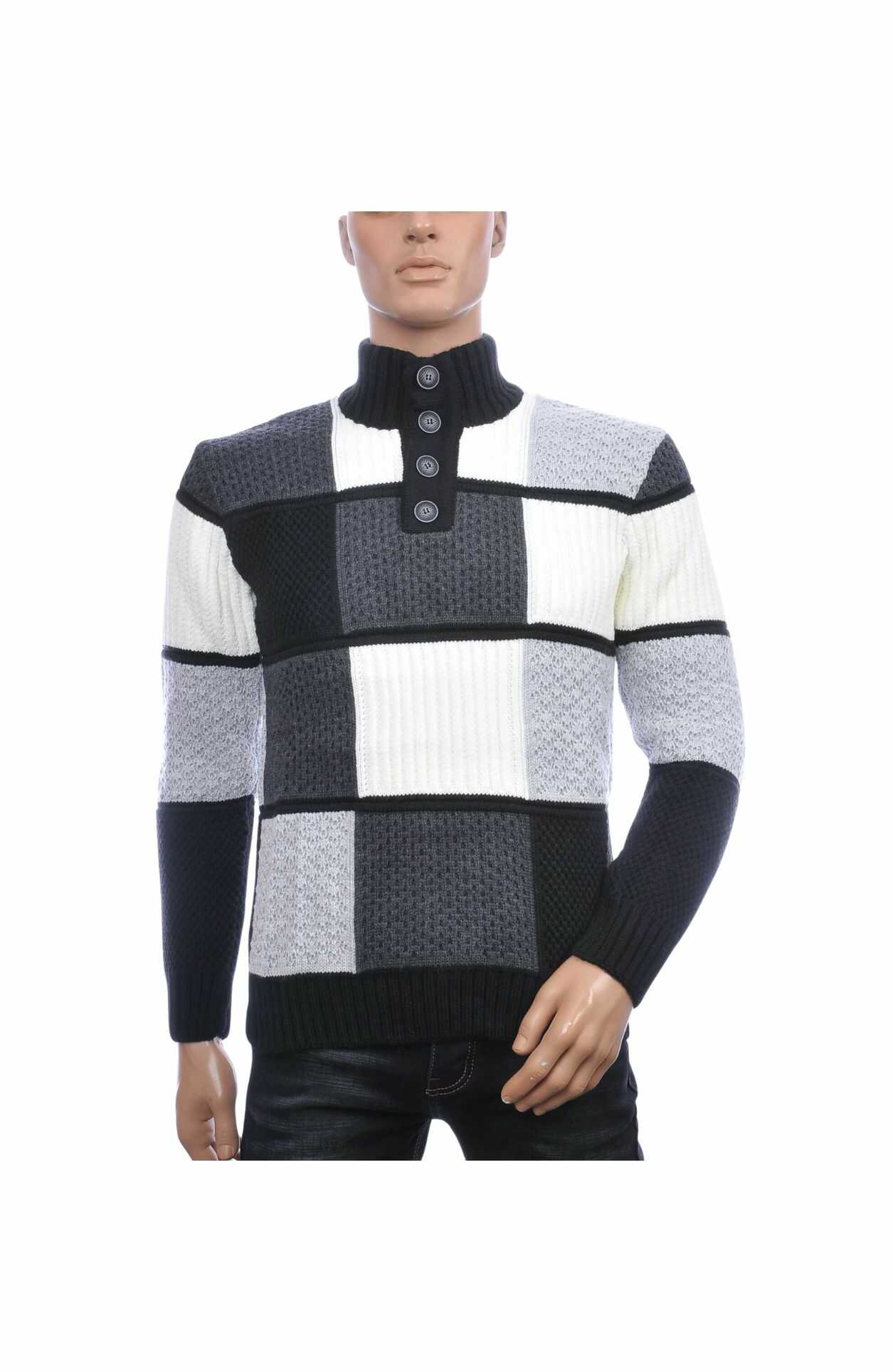heren wintertrui grof gebreid, ci-borg trui heren, wintertrui met knoopsluiting, gebreide heren trui wol, warme heren trui winter, colorblock heren trui, patchwork knit heren, dikke wintertrui mannen, trendy heren knitwear, heren trui hoge kraag, CHARRA Nijmegen kleding, herenkleding streetstyle, online wintertrui kopen, wintertrui kopen in Nijmegen, Goedkoop heren wintertrui kopen, Heren wintertrui, regular Fit wintertrui, heren Kleding in Nijmegen, CHARRA, ZARA, COEF, CHASIN, WAM DENIM