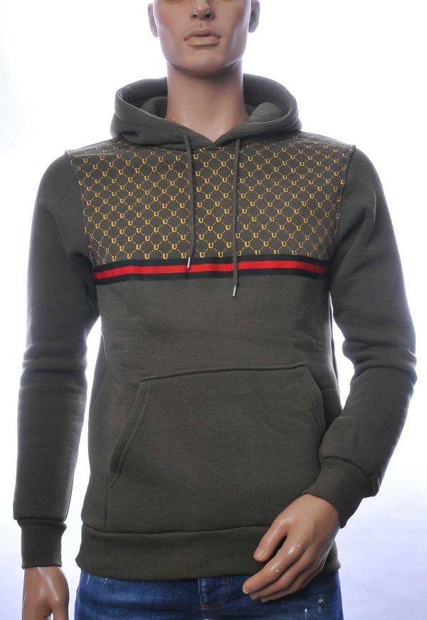 BLACKROCK trendy heren sweatshirt met capuchon Khaki