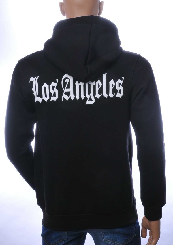 JEEL trendy LOS Angeles heren sweatshirt met capuchon Zwart