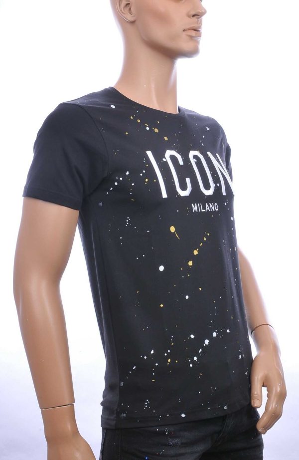 BLACKROCK trendy ronde hals heren T-Shirt met ICON logo Zwart
