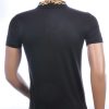 CLUB JU trendy heren polo T-shirt met leeuwenkop badge Zwart