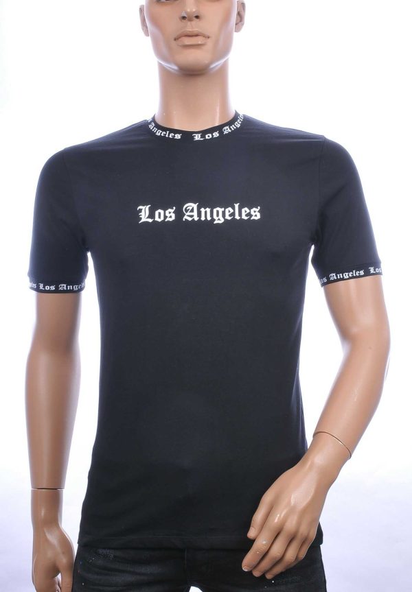 FCT COMPANY trendy LOS ANGELES ronde hals heren T-Shirt Zwart