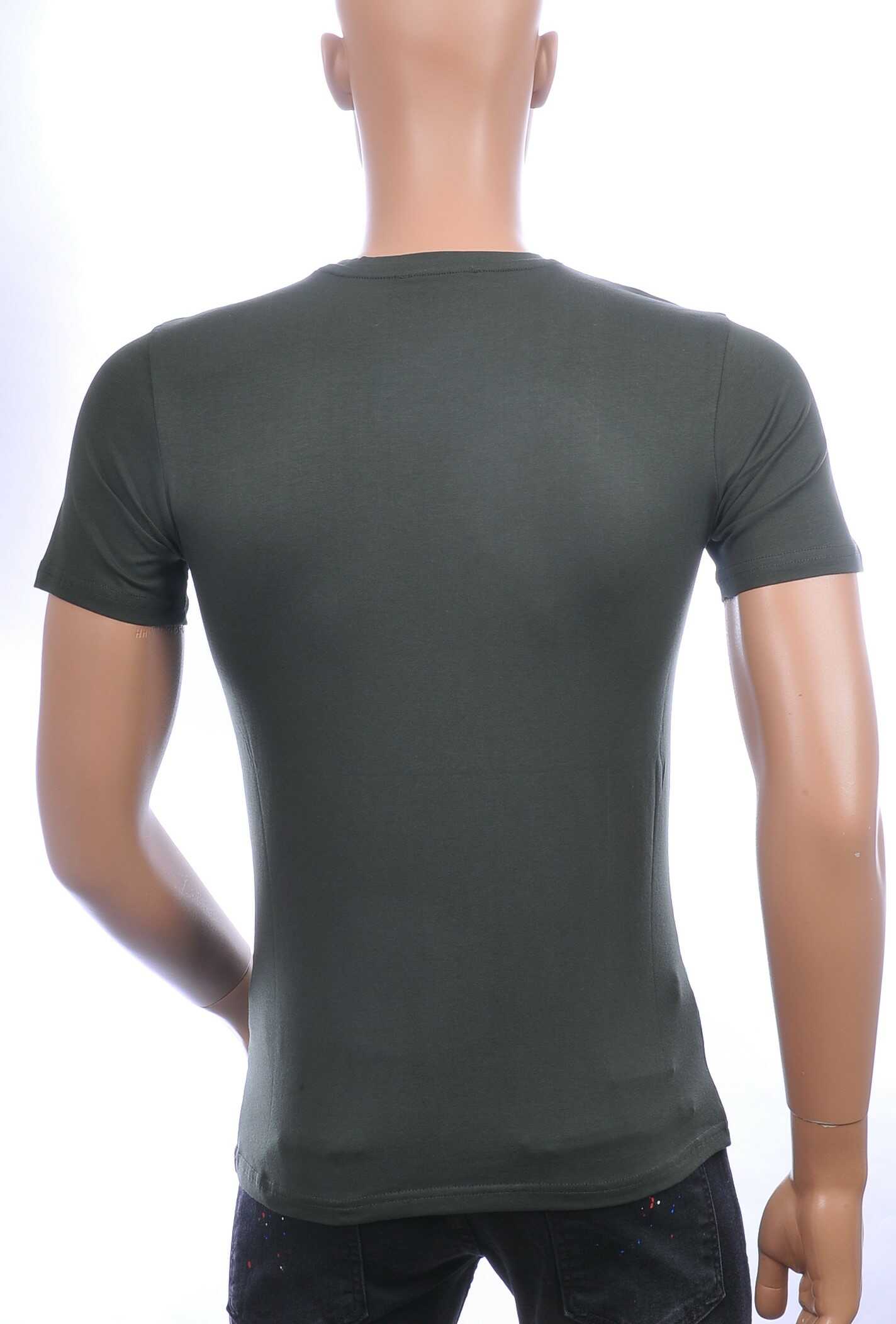 Les DESIGNERS ronde hals T-shirt met cobra print met steentjes Khaki