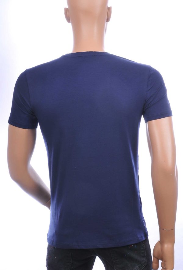 Les DESIGNERS ronde hals T-shirt met cobra print met steentjes Navy