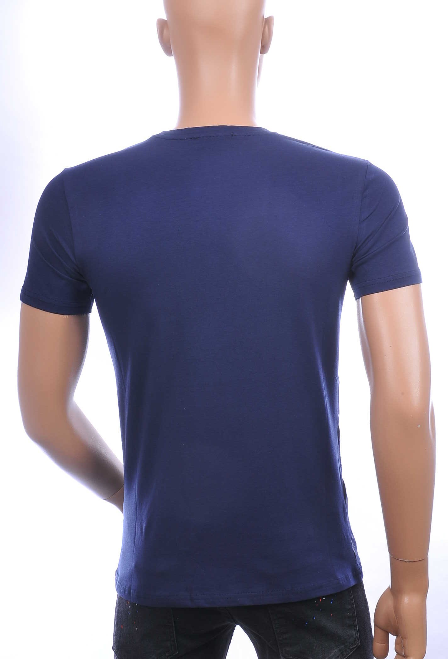 Les DESIGNERS ronde hals T-shirt met cobra print met steentjes Navy