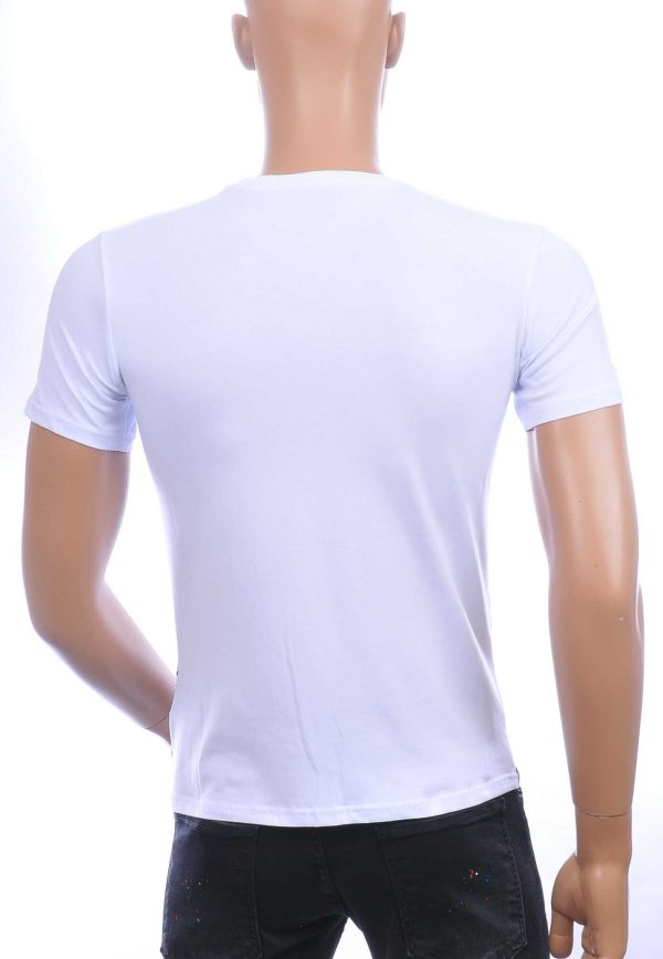 Les DESIGNERS ronde hals T-shirt met cobra print met steentjes Wit