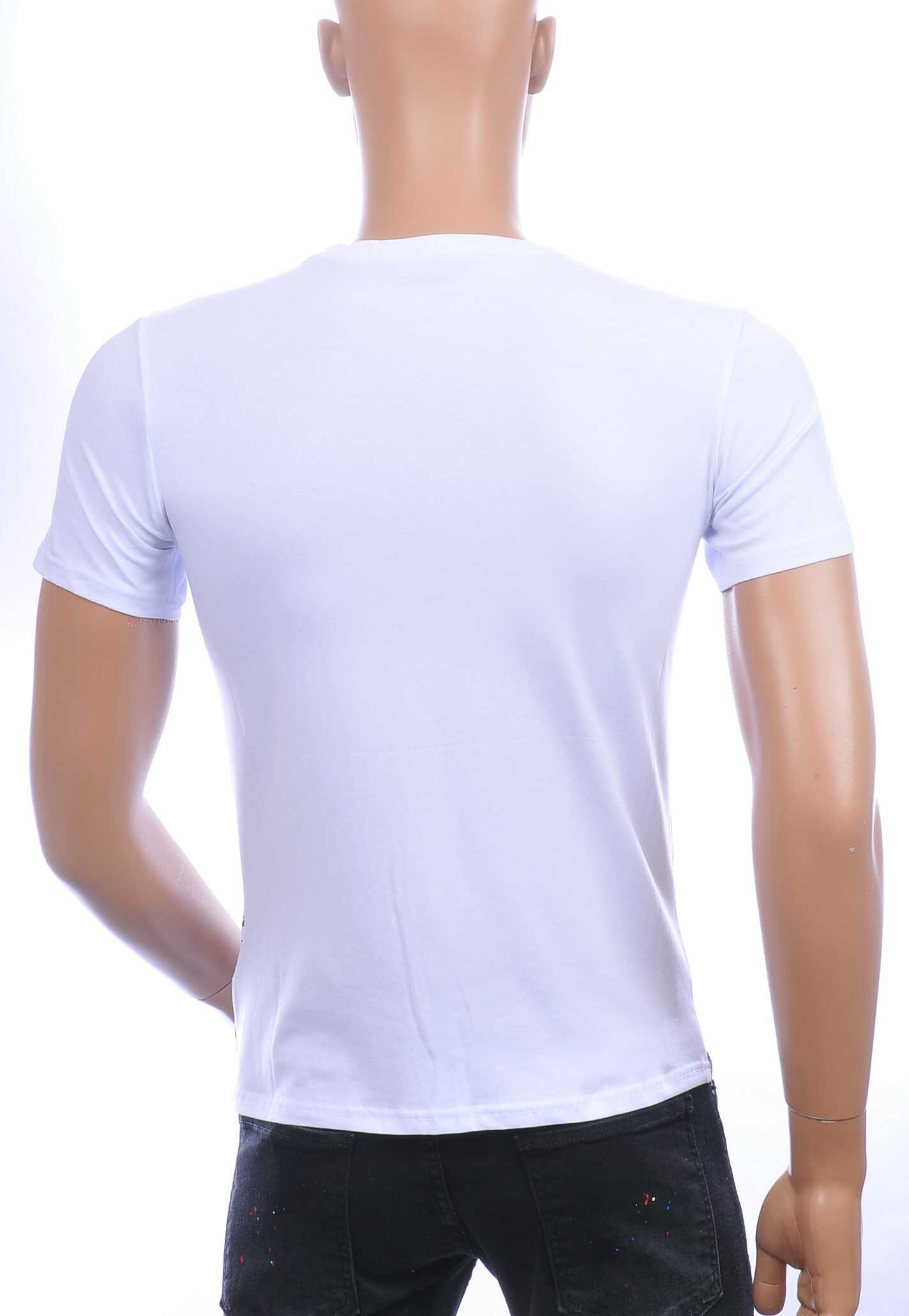 Les DESIGNERS ronde hals T-shirt met cobra print met steentjes Wit