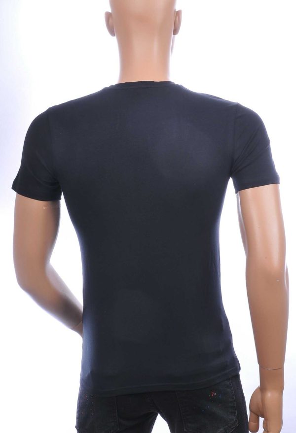 Les DESIGNERS ronde hals T-shirt met cobra print met steentjes Zwart