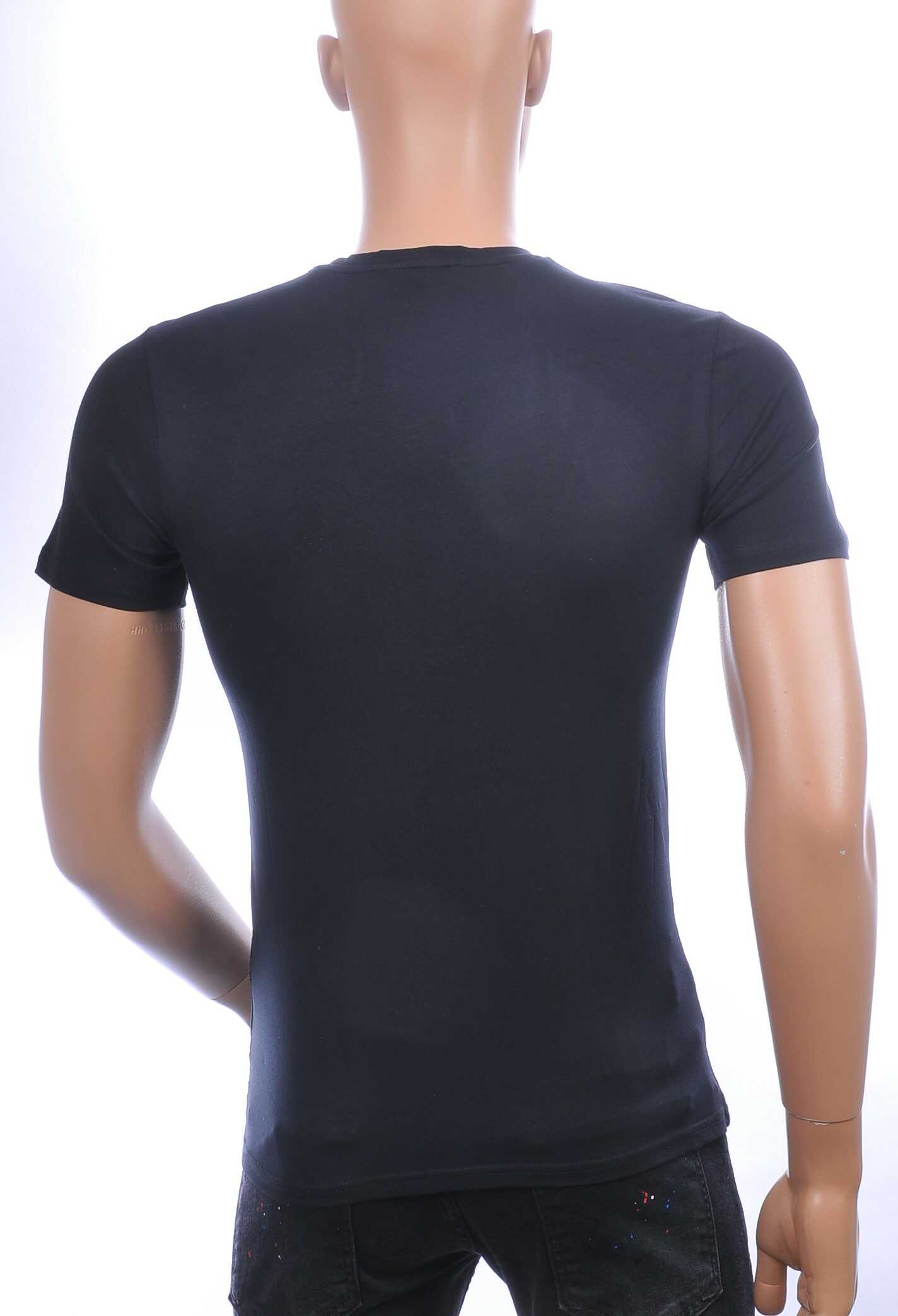 Les DESIGNERS ronde hals T-shirt met cobra print met steentjes Zwart