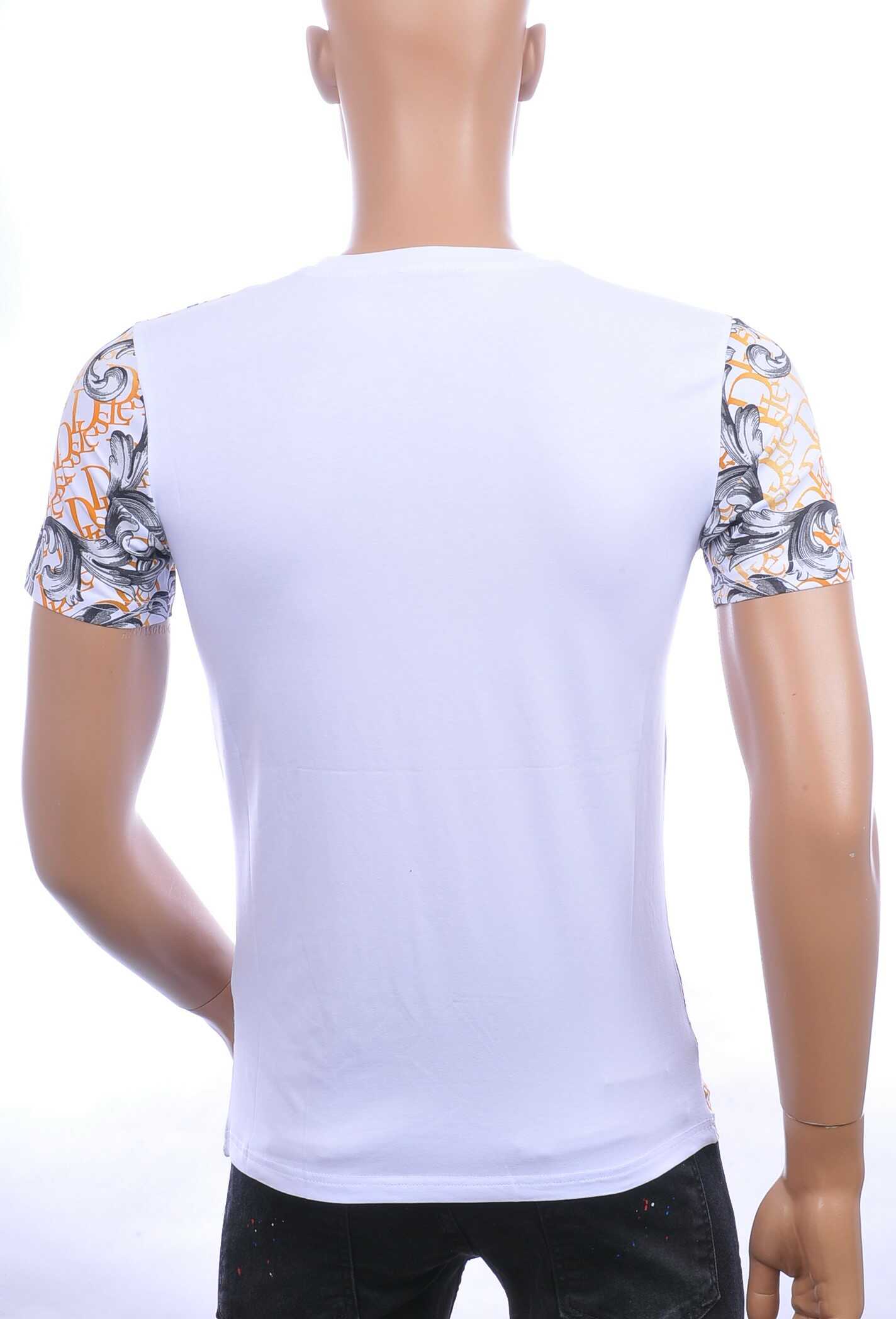 MONTFLEURI ronde hals leeuwenkop print T-shirt met steentjes Wit