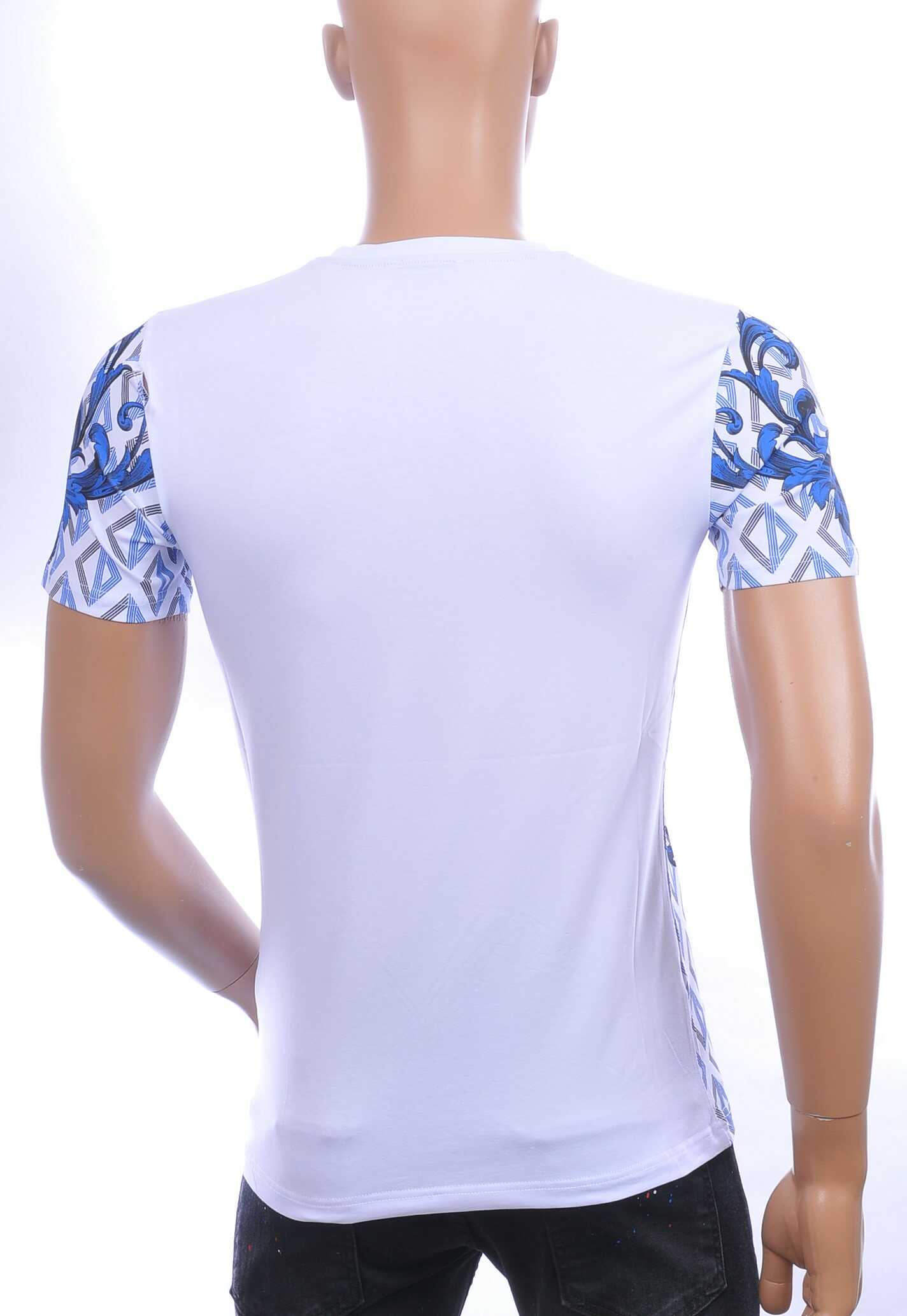 MONTFLEURI trendy ronde hals panter heren T-Shirt met steentjes Wit