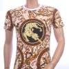 MONTFLEURI trendy ronde hals panter heren T-Shirt met steentjes Wit